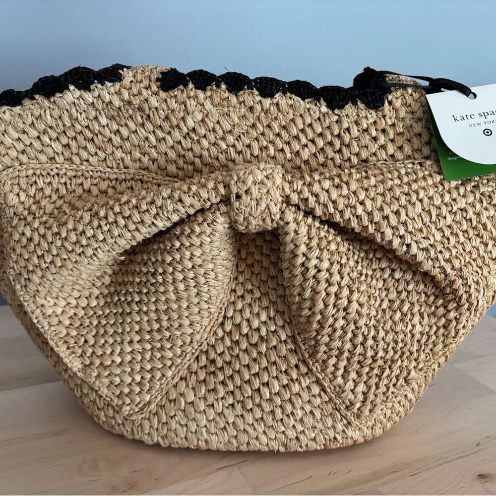 Kate Spade Natural Woven Bow Shoulder Bag